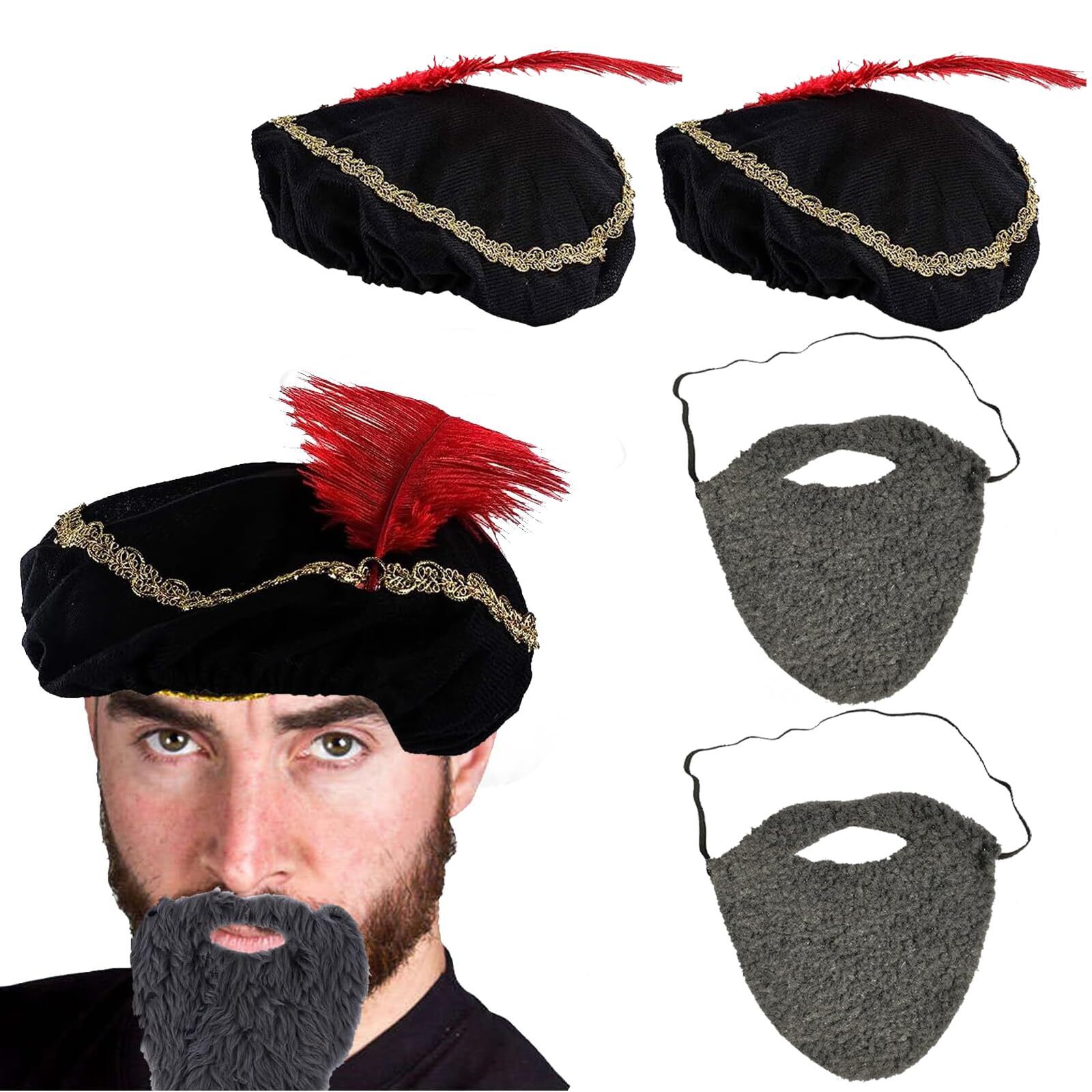 1656 Medieval Hat With Beard Medieval Renaissance Hat